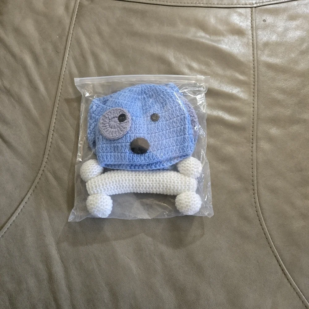 Adorable Baby Gift Set Crochet Blue Hat and Diaper Short Set.